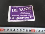 sticker bunschoten café bar DE KOOY joh. van twillert paars, Ophalen, Zo goed als nieuw