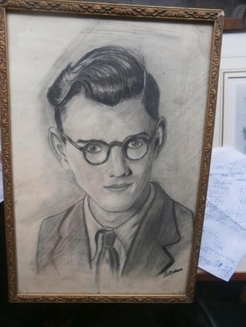 Pr. tekening van een man met Bril Informatie gevraagd beschikbaar voor biedingen