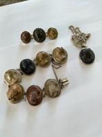 Prachtige antieke sterling zilver lava camee sieraden., Verzenden, Zilver