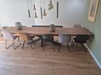 Houten Eettafel met Stoelen, Huis en Inrichting, Tafels | Eettafels, 200 cm of meer, Ophalen of Verzenden, Zo goed als nieuw, Vijf personen of meer