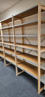 Houten stellingkast met metalen steunen, Huis en Inrichting, Kasten | Stellingkasten, Ophalen, Zo goed als nieuw