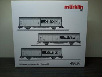 Marklin 48026 - Set schiifwandwagens "Cargo". Mint in boxes. beschikbaar voor biedingen