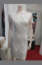 Nieuw! Gedrapeerde mooi zomer jurk van Loca, L42 stretch, Wit, Maat 42/44 (L), Nieuw, Ophalen of Verzenden