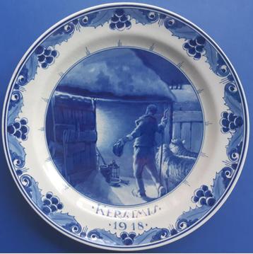Kerstmis 1918 Porceleyne Fles 25cm (6) Herder bij stal beschikbaar voor biedingen