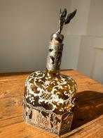Antik Decanter Glas/Silver, Antiek en Kunst, Antiek | Glas en Kristal, Ophalen of Verzenden
