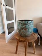 Mooie blauwe bloempot, Tuin en Terras, Bloempotten, Ophalen, Overige materialen, Gebruikt, Rond