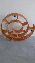 Vintage rotan wandrek rond cd rek vakken voor mooie spullen, Ophalen of Verzenden, Zo goed als nieuw