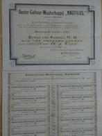 Oester Cultuur Maatschappij "Nautilus"     jaar 1891, Postzegels en Munten, Aandelen en Waardepapieren, Ophalen of Verzenden, Voor 1920