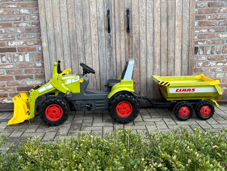 tractor Claas met frontlader en kipwagen, Kinderen en Baby's, Speelgoed | Buiten | Voertuigen en Loopfietsen, Gebruikt, Trapvoertuig