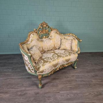 27043 Bank Sofa Goud-Creme Barokstijl 1,50 m beschikbaar voor biedingen