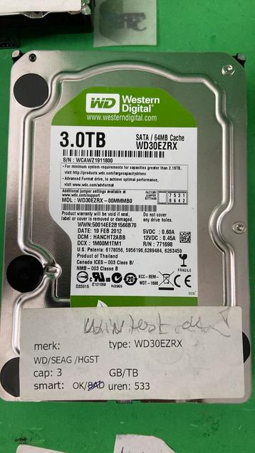 3Tb WD30EZRX beschikbaar voor biedingen