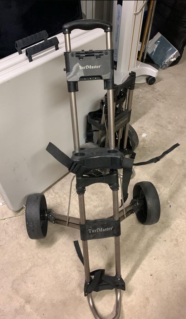 Golfkar trolley inklapbaar TurfMaster, Sport en Fitness, Golf, Zo goed als nieuw, Golfkar, Ophalen