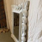 Barok spiegel - houten lijst - wit - 80 x 60 cm -TTM Wonen, 50 tot 100 cm, Minder dan 100 cm, Rechthoekig, Ophalen of Verzenden