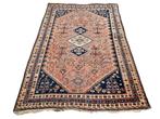 Handgeknoopt Perzisch wol Shiraz tapijt nomad 110x155cm, Crème, Gebruikt, 100 tot 150 cm, Onbekend