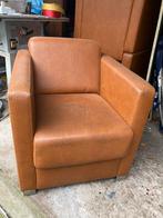 7x cognac leren fauteuils/ stoelen, Minder dan 50 cm, Gebruikt, Ophalen of Verzenden, Leer