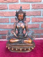 fraai gepatineerd bronzen Boeddha-beeld, Tibet, Antiek en Kunst, Ophalen of Verzenden