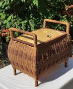 vintage rotan /rieten opbergmand jaren 50, Antiek en Kunst, Ophalen