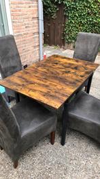 Tafel 4 stoelen, Huis en Inrichting, Tafels | Eettafels, Ophalen of Verzenden, Zo goed als nieuw, Rechthoekig, 50 tot 100 cm