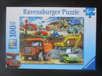 Ravensburger puzzel - Bouwvoertuigen - 100 XXL, Hobby en Vrije tijd, Denksport en Puzzels, Ophalen of Verzenden, Minder dan 500 stukjes
