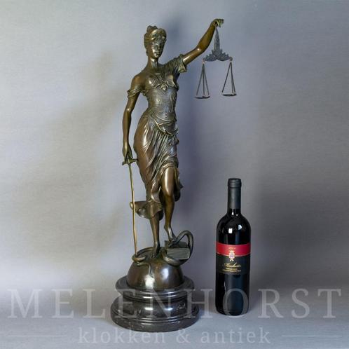 Groot bronzen beeld van Vrouwe Justitia, topkwaliteit, 63 cm, Antiek en Kunst, Kunst | Beelden en Houtsnijwerken, Ophalen of Verzenden