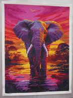 Afgewerkte diamond painting "Olifant" (zonder kader), Ophalen of Verzenden, Zo goed als nieuw, Knutselwerk