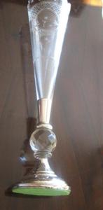 Kristallen glas met zilveren voet (Art Nouveau periode ), Antiek en Kunst, Antiek | Glas en Kristal, Verzenden
