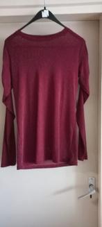 Bordeaux Rode glitter Top - Lange Mouw, Maat 38/40 (M), Ophalen of Verzenden, Lange mouw, Rood