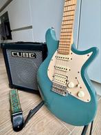 LAG Jet JV200 Antique Blue & Roland Cube, Muziek en Instrumenten, Snaarinstrumenten | Gitaren | Elektrisch, Ophalen, Zo goed als nieuw