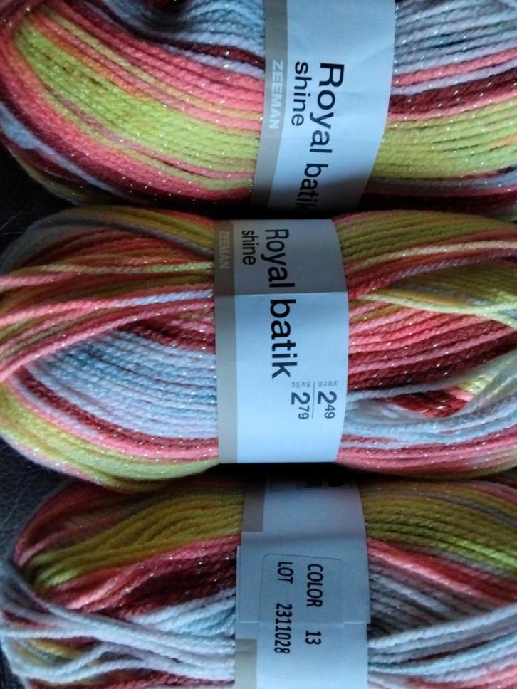 Zeeman Royal batik zacht kleurverloopgaren meerdere en shine, Hobby en Vrije tijd, Breien en Haken, Nieuw, Breien of Haken, Wol of Garen