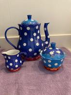 Oilily Douwe Egberts servies Blauw koffie thee set, Gebruikt, Ophalen of Verzenden, Overige stijlen, Porselein