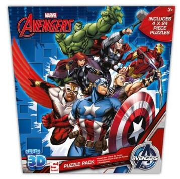 Avengers 4 in 1 3D Superhelden Puzzel - 4 x 24 stukjes beschikbaar voor biedingen