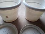 2 ronde witte kunstof plantenbak voor buiten, Kunststof, 40 cm of meer, Rond, Nieuw