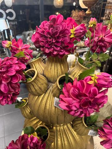 XXL Tulpenvaas Keramiek - Goudkleurige vaas beschikbaar voor biedingen