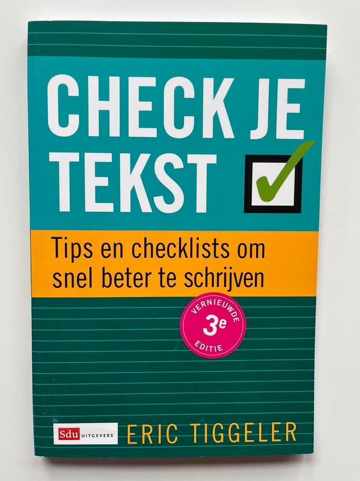 Eric Tiggeler - Check je tekst, Boeken, Overige Boeken, Zo goed als nieuw, Ophalen of Verzenden