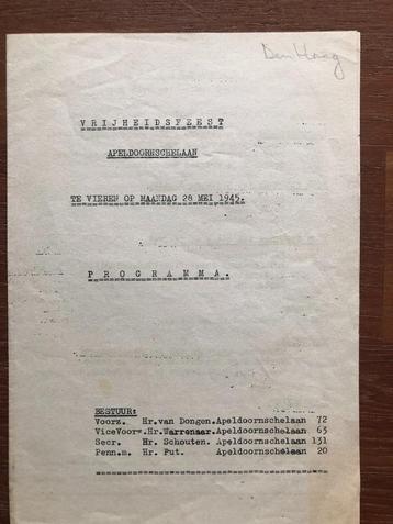 1945 28 Mei Den Haag Apeldoornschelaan: Vrijheidsfeest. beschikbaar voor biedingen