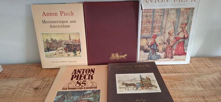 5 boeken en een box met 36 tekeningen van Anton Pieck, Huis en Inrichting, Woonaccessoires | Schilderijen, Tekeningen en Foto's