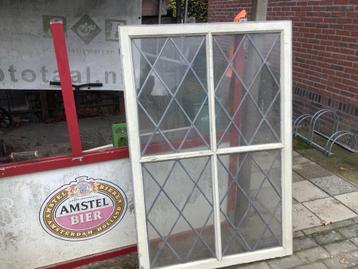 Kozijn met Glas in Lood ramen ruit vorm 95 x 140  beschikbaar voor biedingen