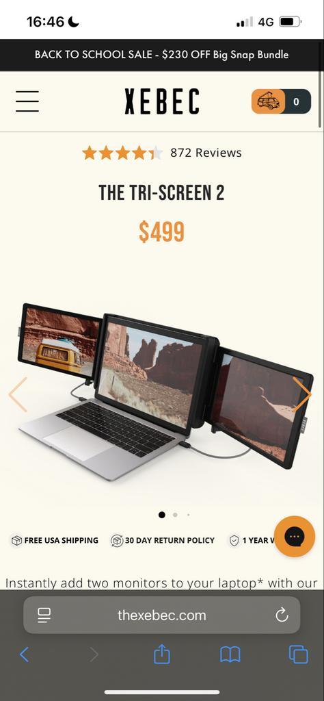 Xebec Tri-Screen 2 - Nieuw in doos, Computers en Software, Monitoren, Nieuw, 60 Hz of minder, USB-C, Gaming, Kantelbaar, IPS, Full HD