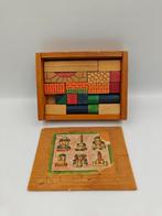 Vintage Houten Blokkendoos, Kinderen en Baby's, Speelgoed | Houten speelgoed, Ophalen of Verzenden, Gebruikt, Overige typen