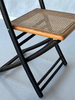 Jaren 70 klapstoelen 2x vintage retro klapstoel prijs p/stuk, Riet of Rotan, Gebruikt, Twee, Zwart