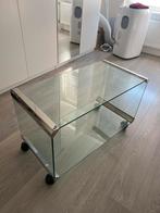 Glazen salontafel, afmeting: 40cm breedte & 95cm lengte, Huis en Inrichting, Tafels | Salontafels, Ophalen, 100 tot 150 cm, Vierkant