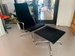 Vitra Eames EA124 + EA125 Ottoman - Zwart Hopsak, Huis en Inrichting, Fauteuils, Ophalen, Gebruikt, Metaal, 50 tot 75 cm