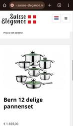12 delige pannenset "Bern" van Suisse Elegance nieuw in doos, Ophalen of Verzenden, Nieuw, Rvs, Pannenset