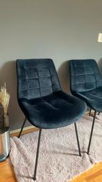 Zwarte velvet eetkamerstoel, Huis en Inrichting, Stoelen, Ophalen, Zo goed als nieuw, Zwart, Eén