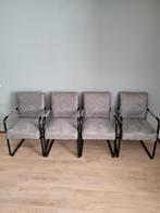 4 olijfgroene eetkamerstoelen, Huis en Inrichting, Stoelen, Ophalen, Gebruikt, Vier, Industriële stijl
