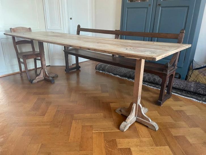 Lang Eettafel Leeftafel Werktafel Keukentafel VendageTafel, Antiek en Kunst, Antiek | Meubels | Tafels, Ophalen