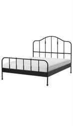 IKEA Sagstua bed 160x200 + lattenbodem + matras, Ophalen, Gebruikt, Zwart, Tweepersoons