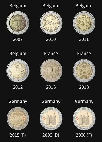 Diverse €2 herdenkingsmunten beschikbaar voor biedingen