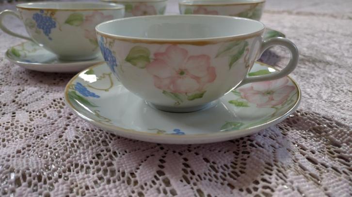 4 x Theekop & schotel Seltmann Weiden porselein koopje, Huis en Inrichting, Keuken | Servies, Nieuw, Kop(pen) en/of Schotel(s)