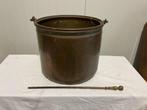 Antieke koperen haardhout ketel/ houtbak compleet., Antiek en Kunst, Ophalen, Koper